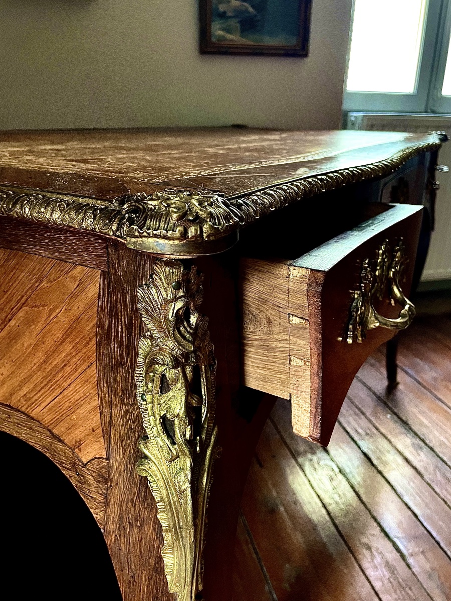 Bureau plat de style Louis XV – Époque Napoléon III -photo-4