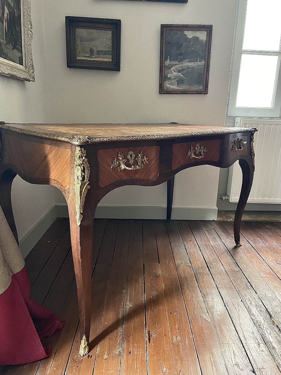 Bureau plat de style Louis XV – Époque Napoléon III -photo-1
