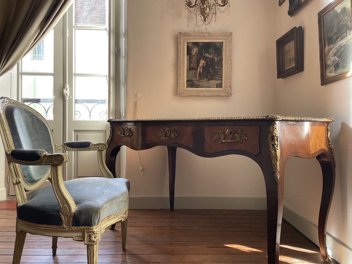 Bureau plat de style Louis XV – Époque Napoléon III 