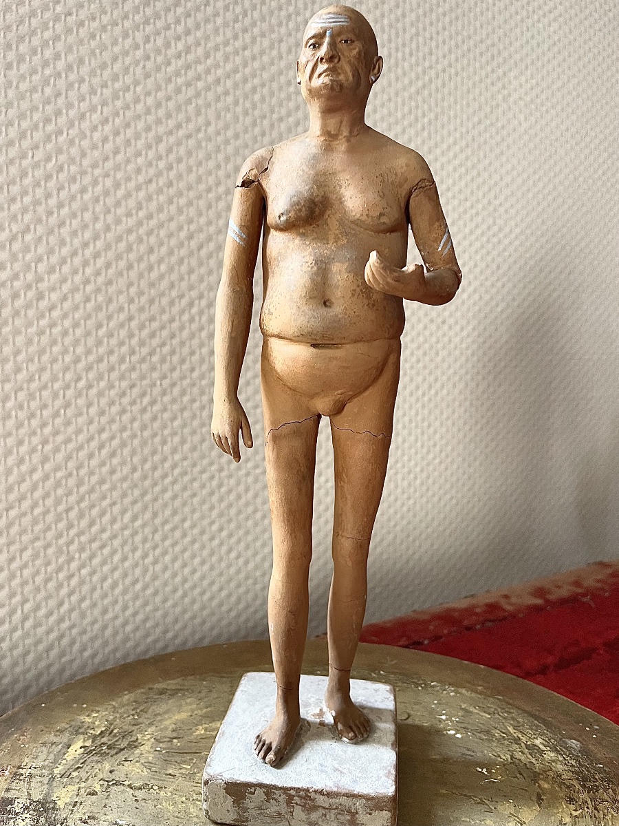 Rare groupe de quatre figures ethnographiques en terre cuite – Krishnanagar, Bengale, Inde, XIX-photo-4