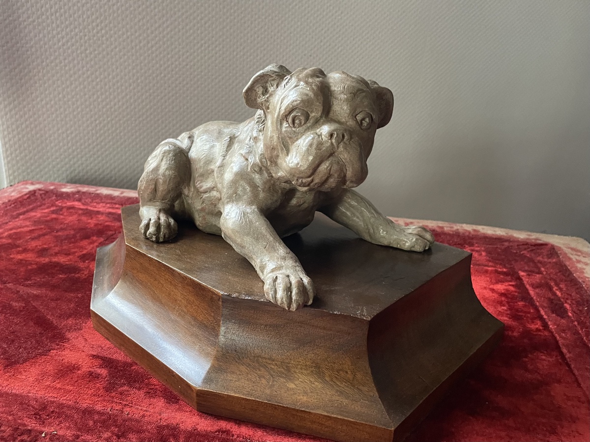 English Bulldog In Terracotta, Joseph Filmont (1863–1917)