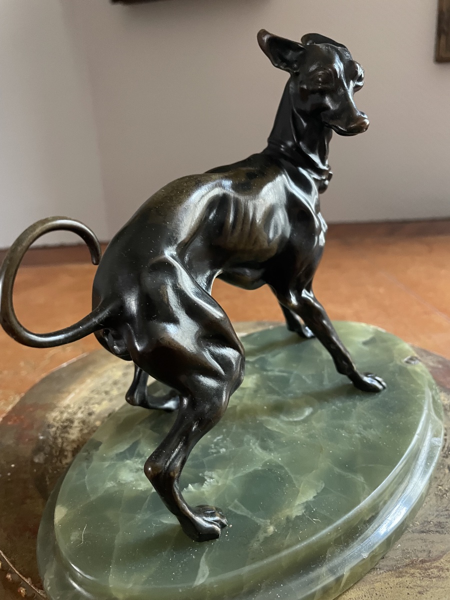 Lévrier en bronze – d’après Pierre-Jules Mêne – fin du XIXᵉ siècle-photo-4