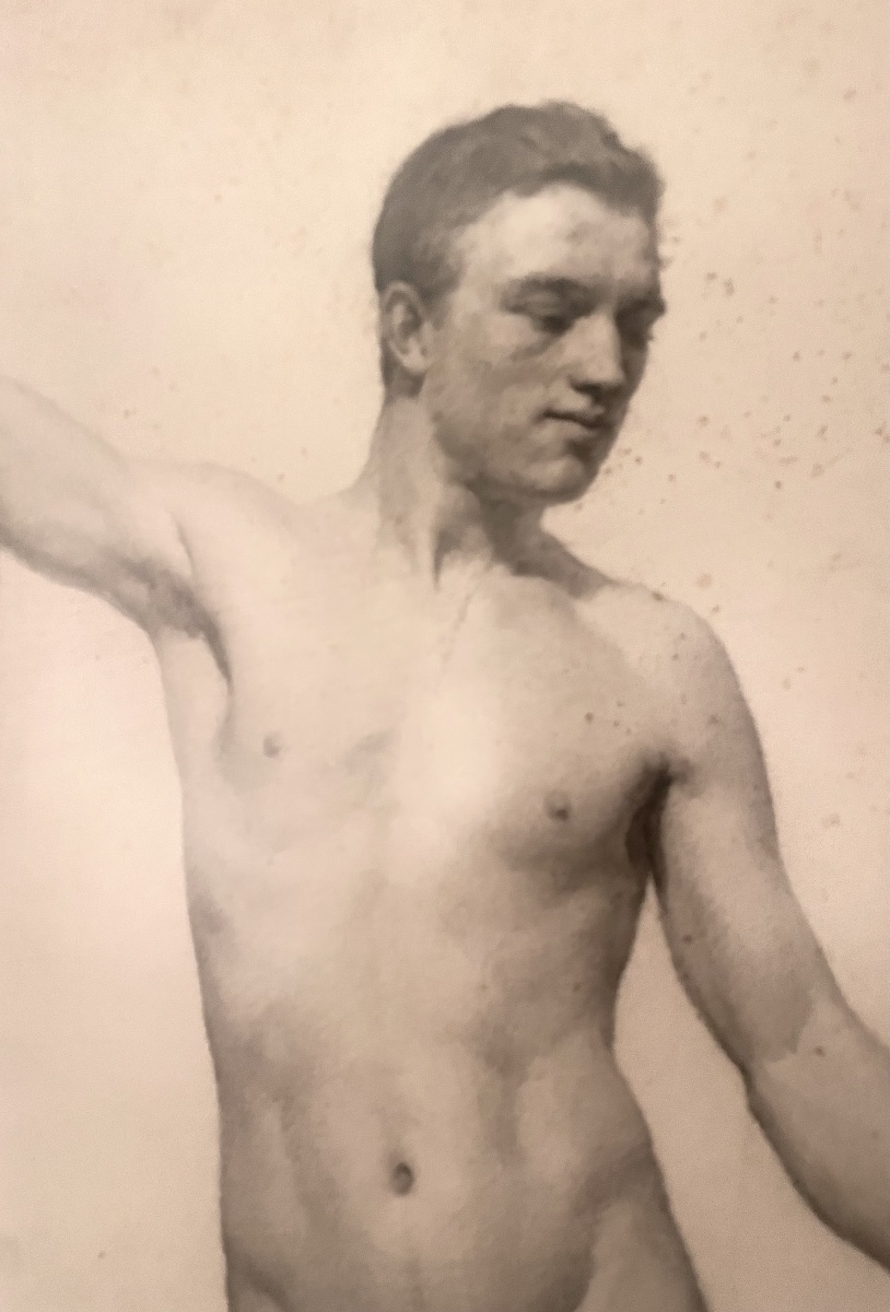 Paire de nus masculins académiques – Life Drawing, vers 1900-photo-1