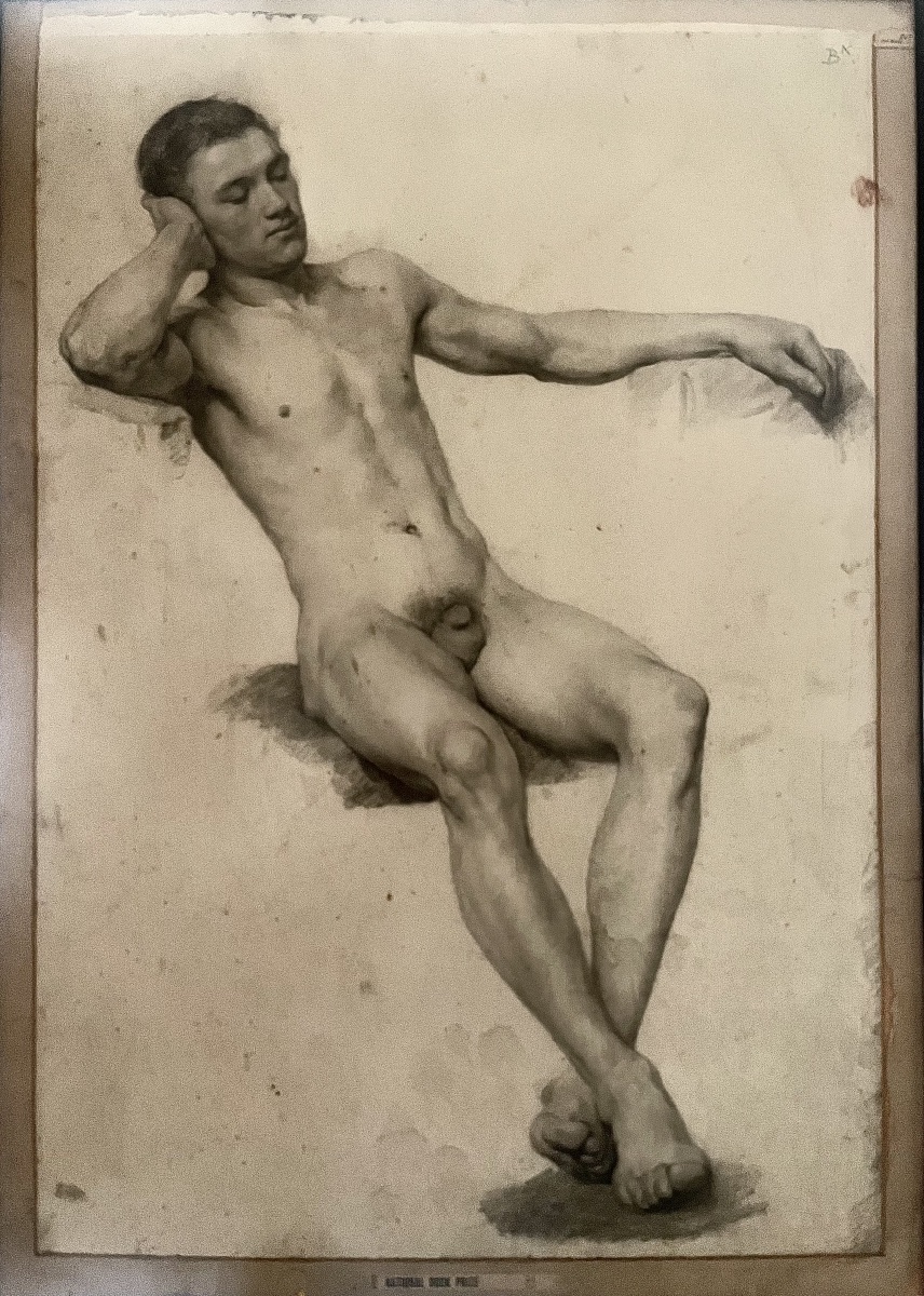 Paire de nus masculins académiques – Life Drawing, vers 1900