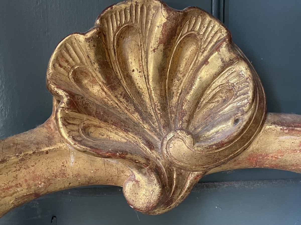 Importante console provençale en bois sculpté et doré -photo-2
