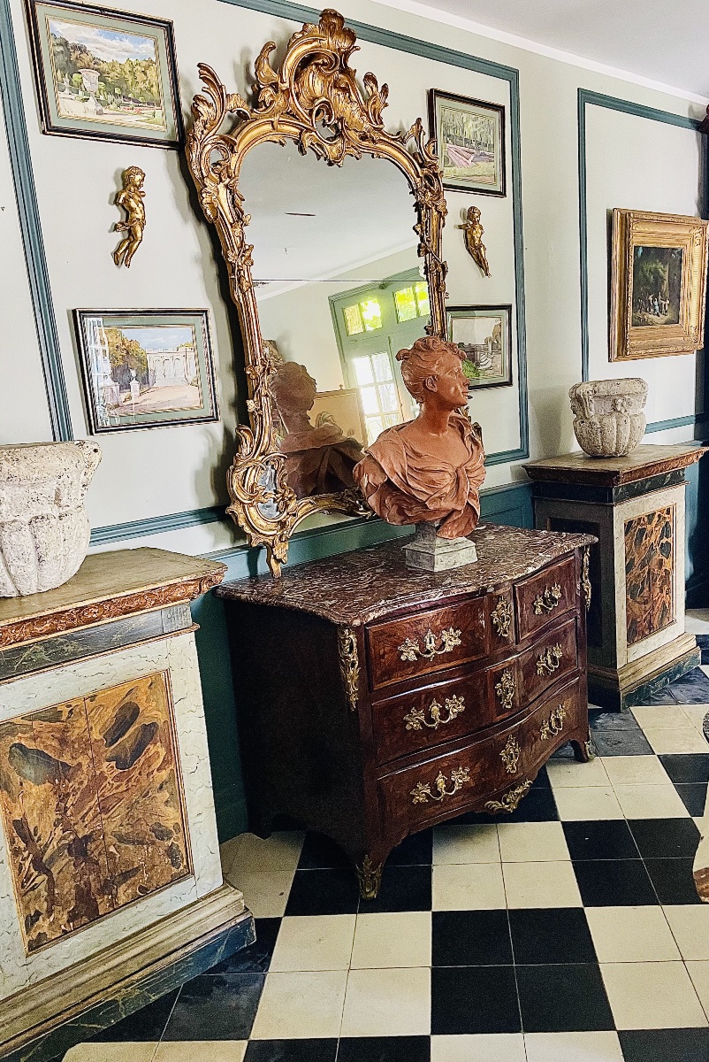 Pair Of Polychrome Wooden Sheaths — 19th Century-photo-2