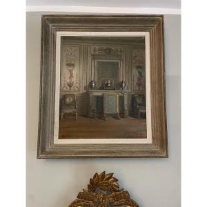 JEANNE TISSIER (née en 1888 ?) Intérieur à la cheminée