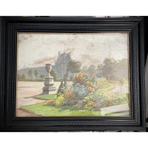 View Of The Tuileries Garden And The Louvre