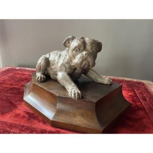 English Bulldog In Terracotta, Joseph Filmont (1863–1917)