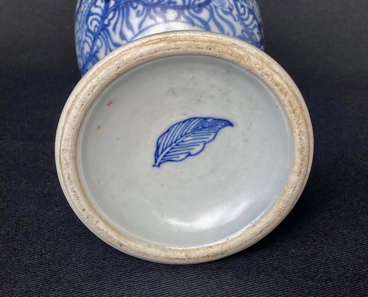 Pot couvert en porcelaine blanc-bleu de l'épave chinoise de Vung Tau (époque Kangxi)-photo-4