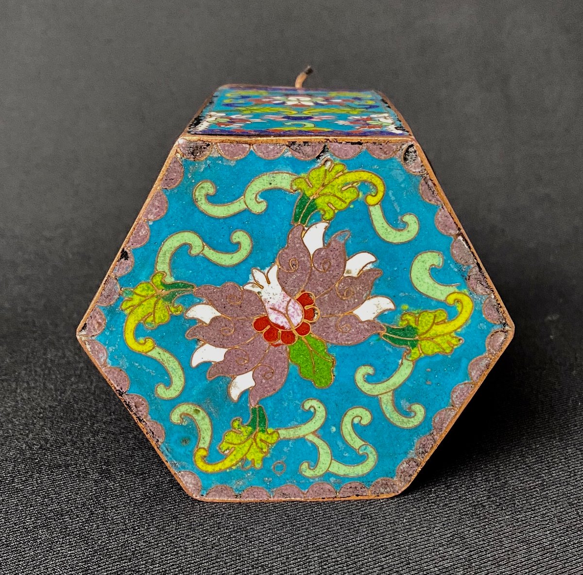Verseuse à alcool chinoise en cloisonné-photo-4
