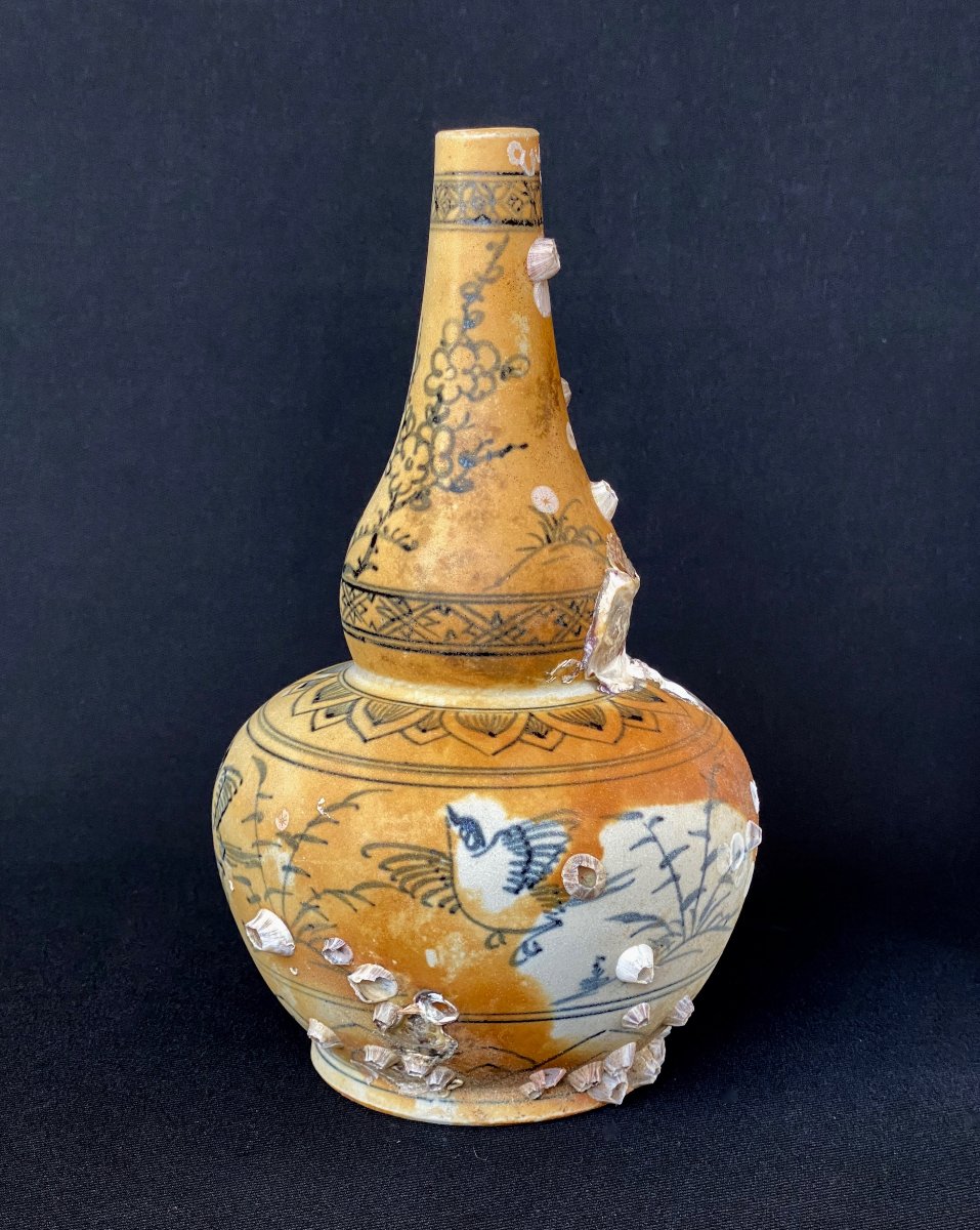 Blue/white Porcelain Long-necked Double-gourd Bottle From The Hoi An Hoard (15th Century)-photo-2