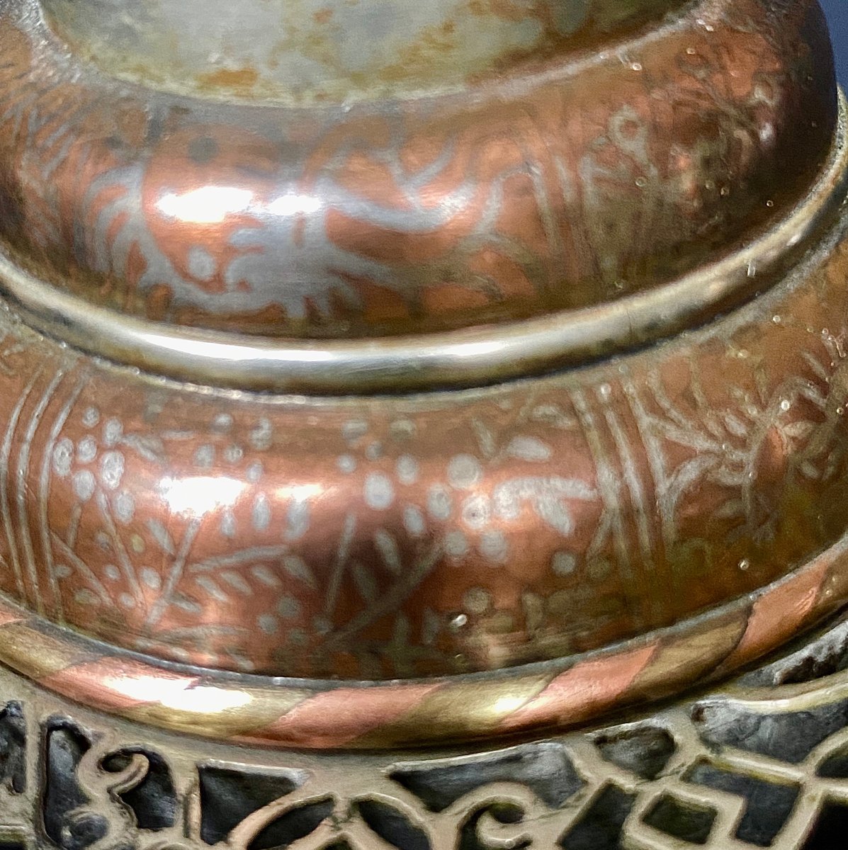 Opium Lamp In Openwork Paktong-photo-1