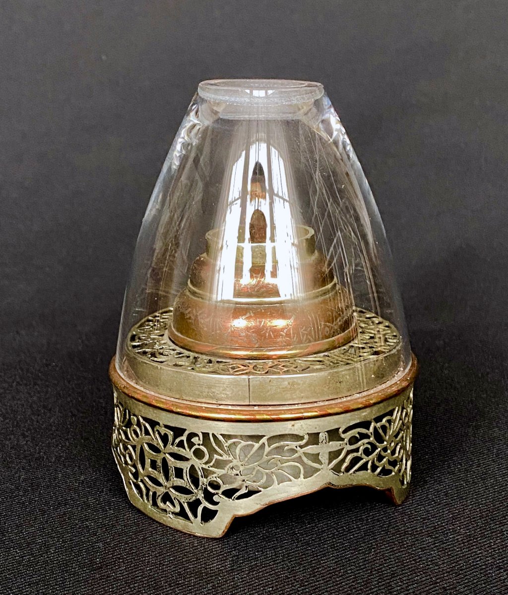 Opium Lamp In Openwork Paktong