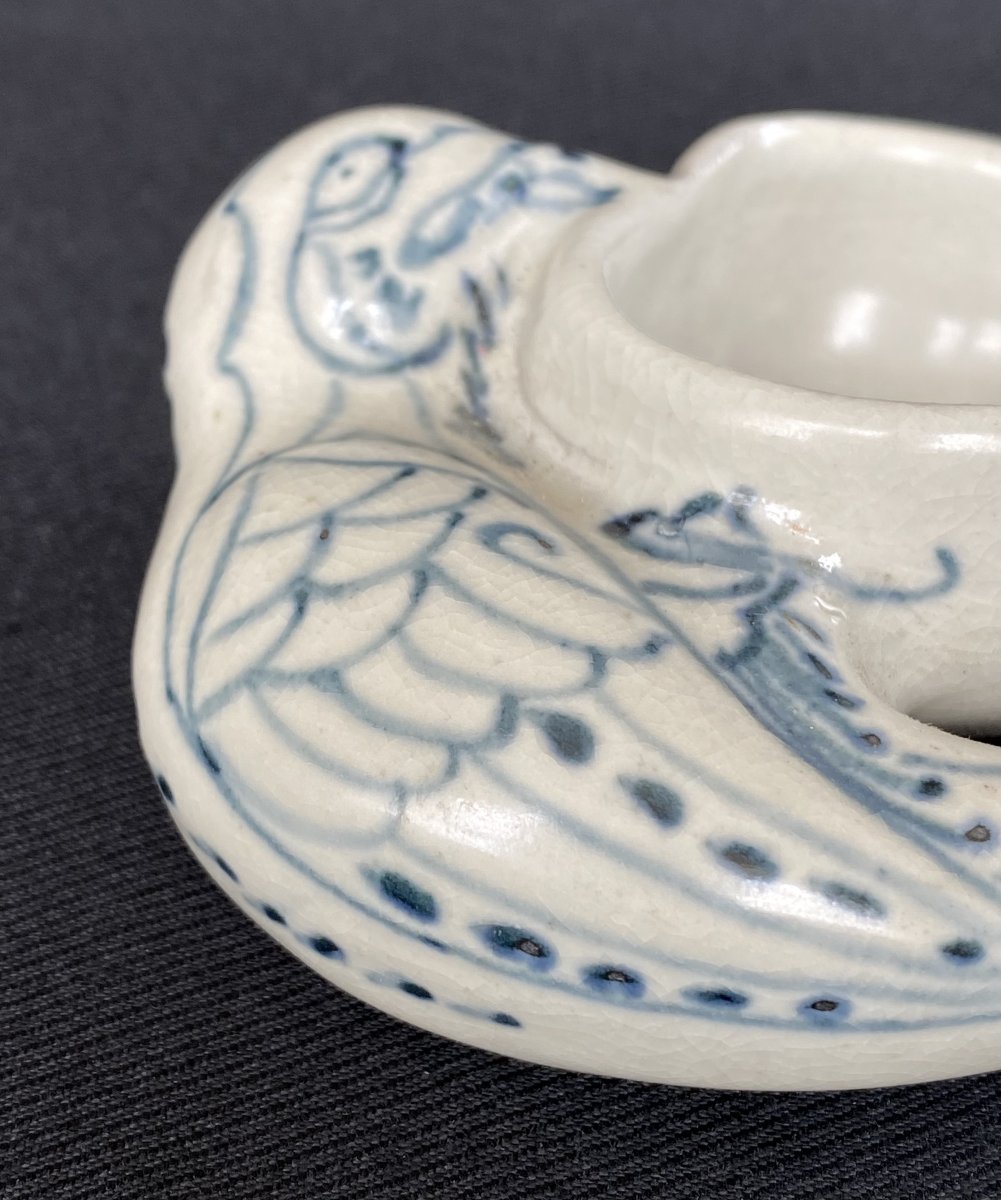 Rince-pinceau en porcelaine vietnamienne provenant de l’épave de Hoi An (XVe siècle)-photo-4