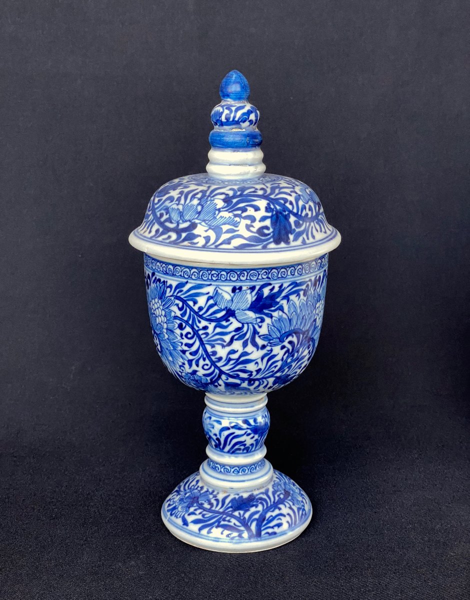 Grand pot couvert en porcelaine blanc-bleu de l'épave chinoise de Vung Tau (époque Kangxi) #2-photo-3