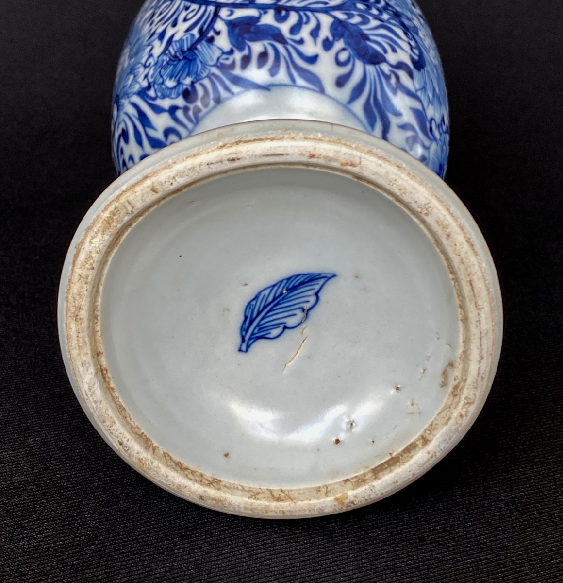 Grand pot couvert en porcelaine blanc-bleu de l'épave chinoise de Vung Tau (époque Kangxi) #2-photo-1