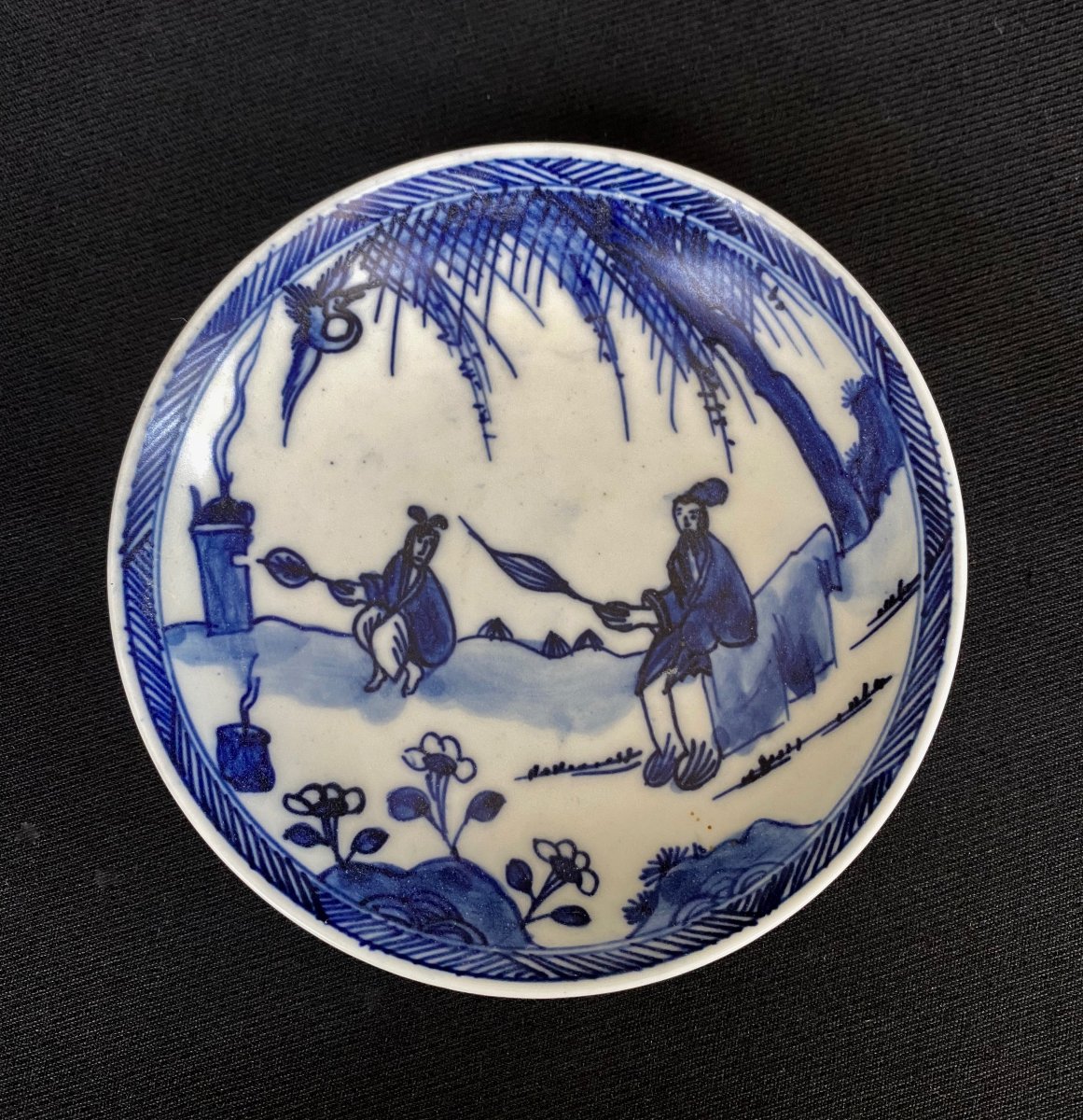 Porcelain Tea Cup And Saucer Set #3 From The Ca Mau Shipwreck (c. 1725)-photo-3