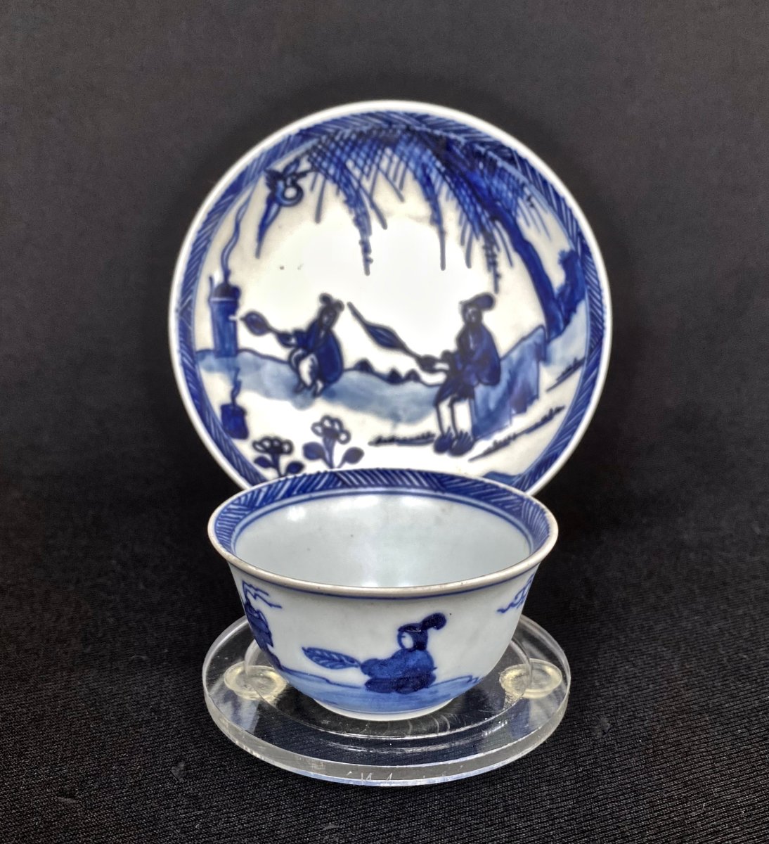 Porcelain Tea Cup And Saucer Set #3 From The Ca Mau Shipwreck (c. 1725)