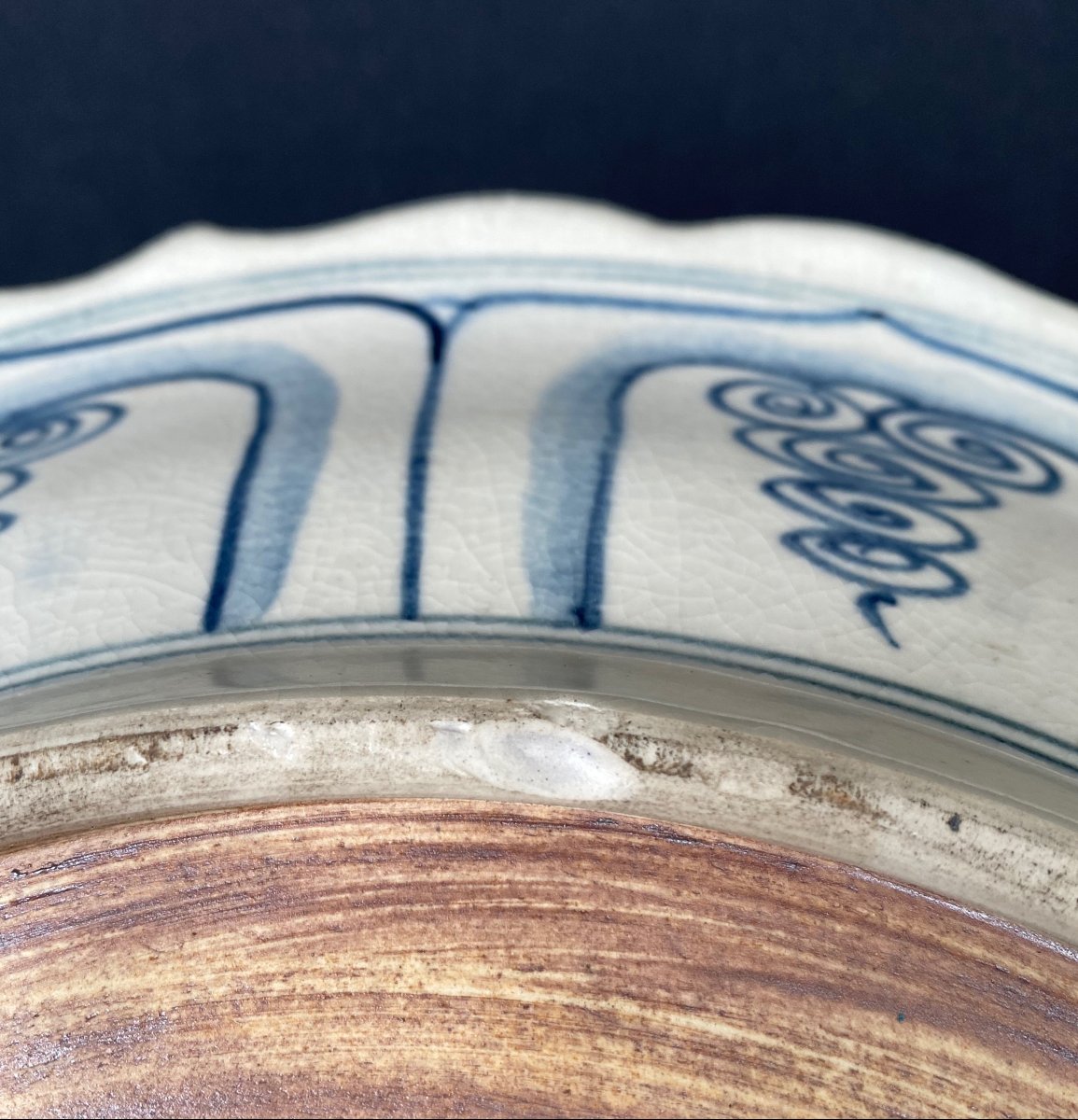 Large Vietnamese Porcelain Charger From A Shipwreck Off The Coast Of Hoi An (15th Century)-photo-3