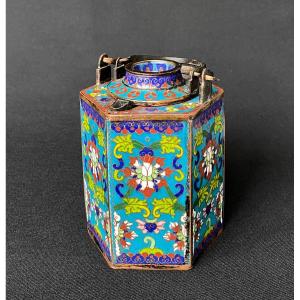 Verseuse à alcool chinoise en cloisonné