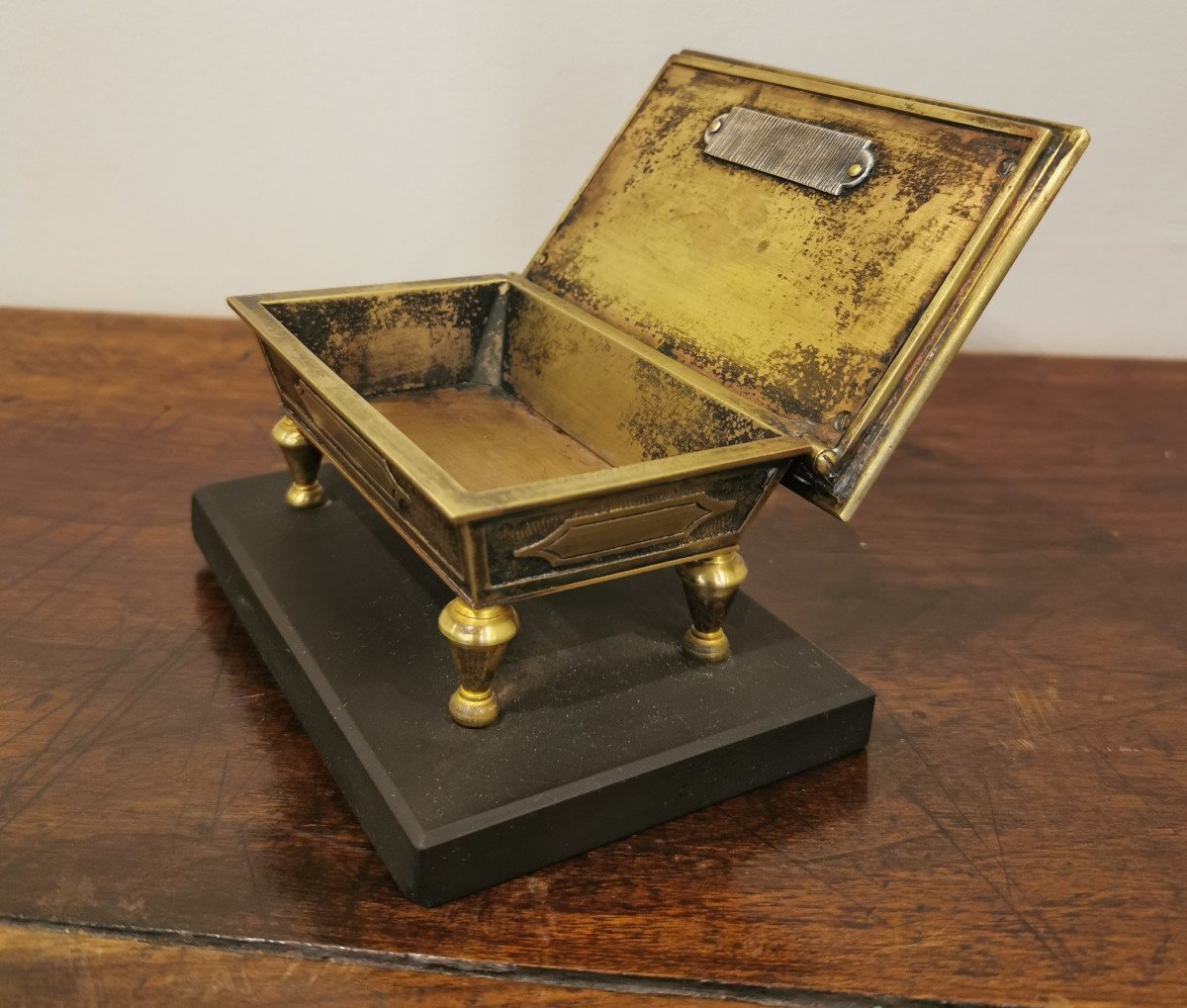 Bronze Pyrogen Representing A Billiards Table, 19th Century-photo-4