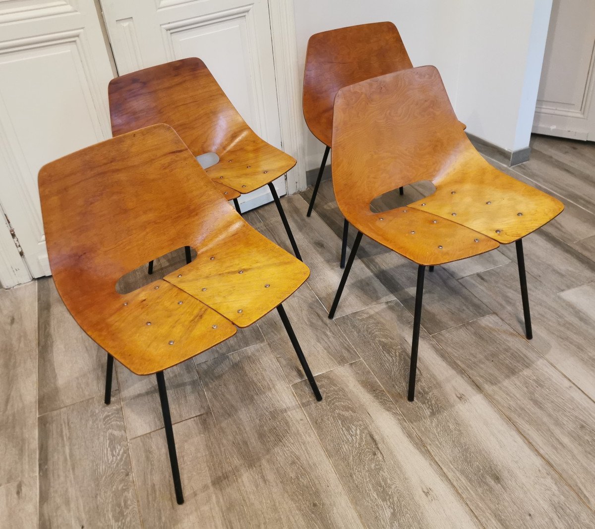“barrel” Chairs By Pierre Guariche, 1950s-photo-3