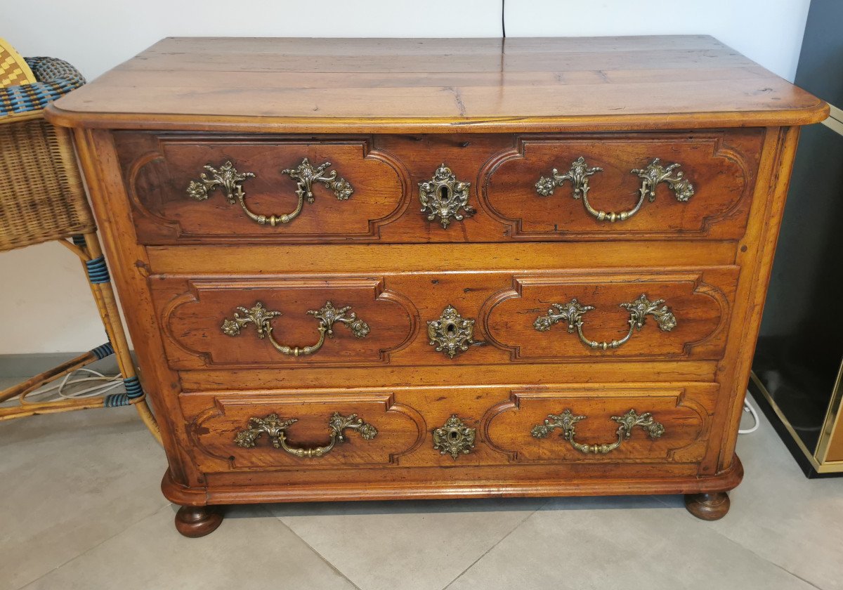 Commode Louis XIV En Noyer, Début XVIIIe.-photo-2