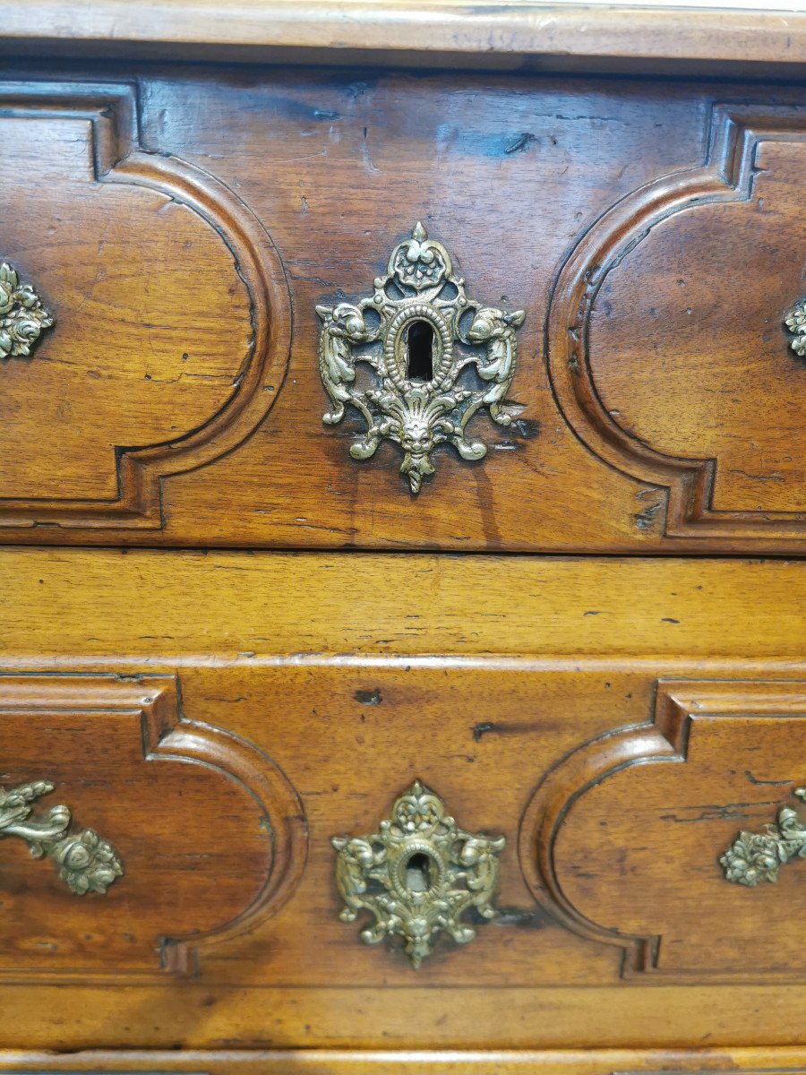 Commode Louis XIV En Noyer, Début XVIIIe.-photo-4