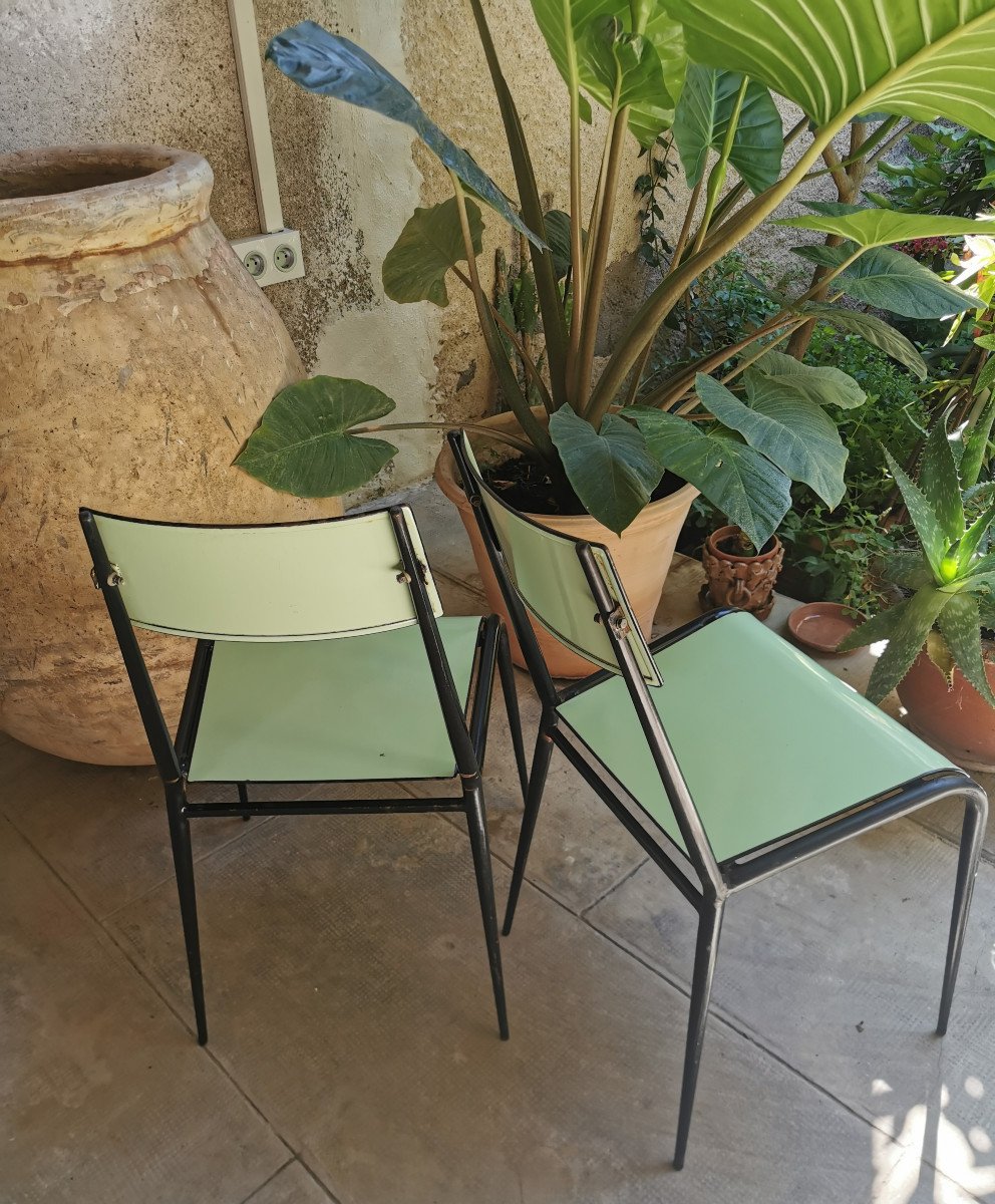 Chaises En Tole émaillé Des An 60.-photo-4