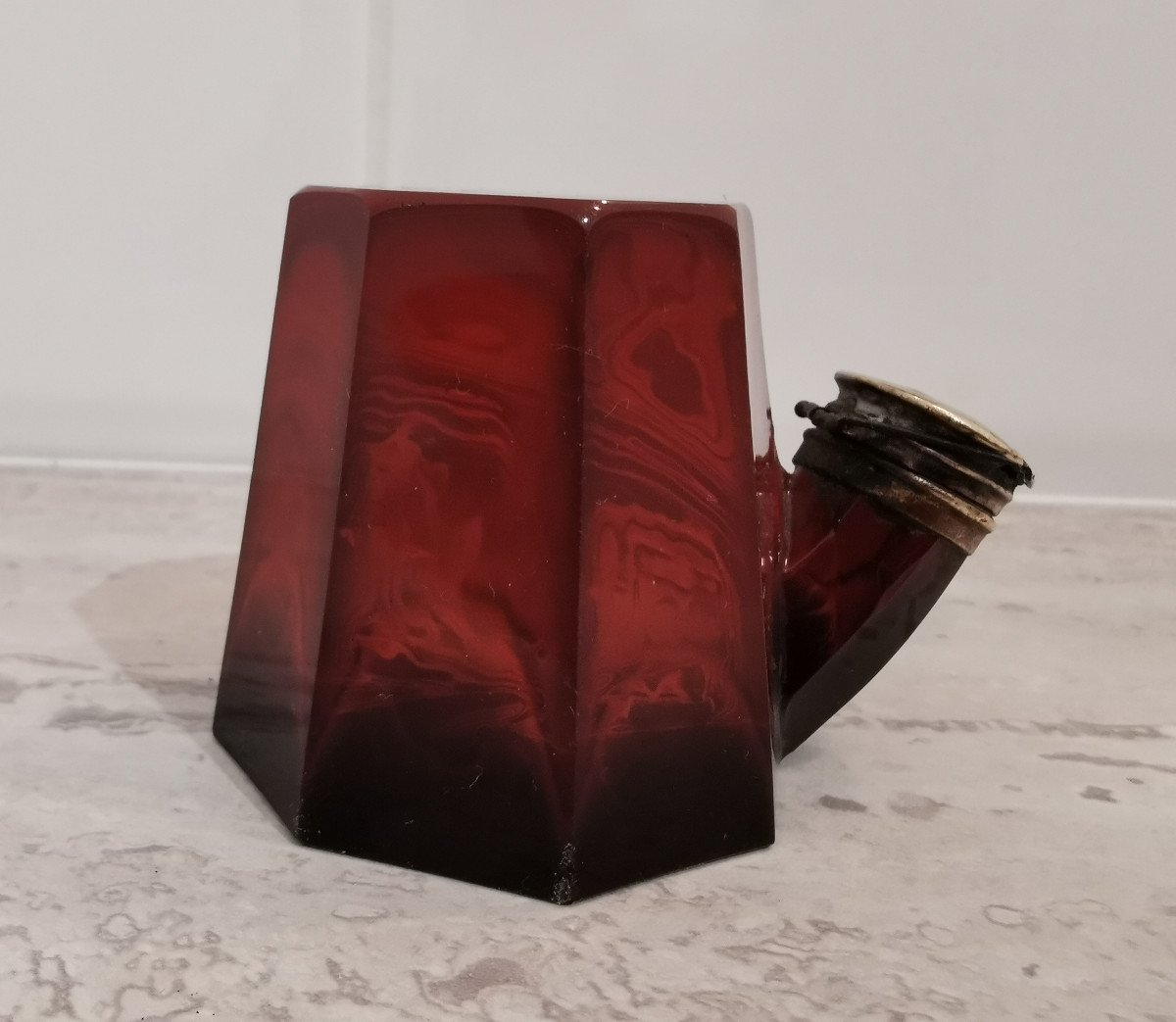 Encrier  En Verre Lithyalin De F.egermann, 19éme.-photo-1