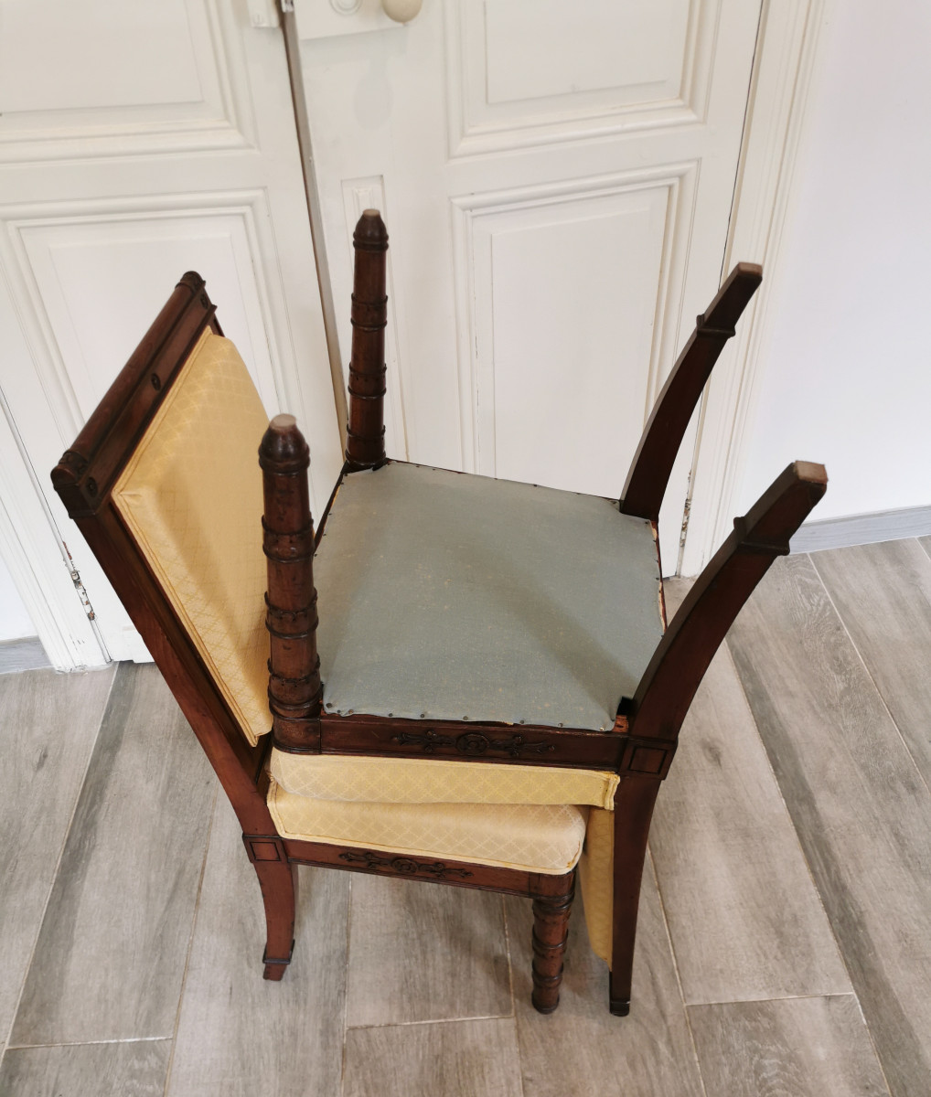 Paire De Chaise Empire Dans Le Goût De Jacob Ou De Marcion-photo-7