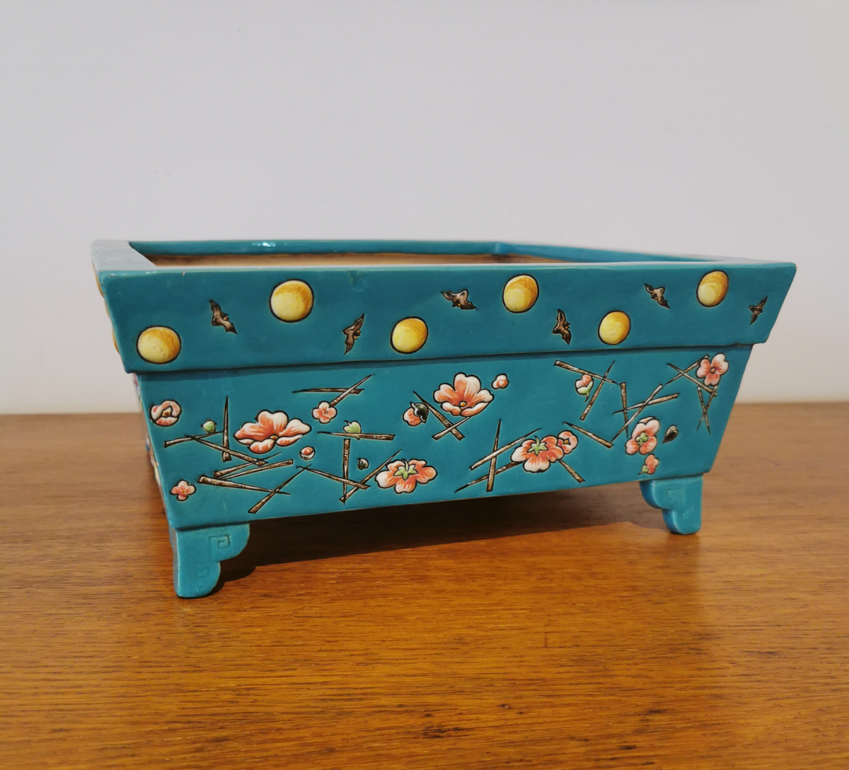 Jardinière d’Eugène Collinot, vers 1870 , céramique émaillée.-photo-4