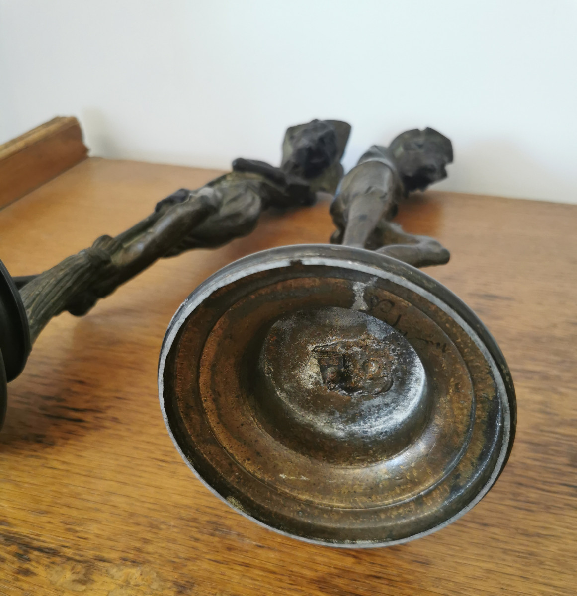 Pair Of Candlesticks Representing Caricatures, 19th Century. -photo-4