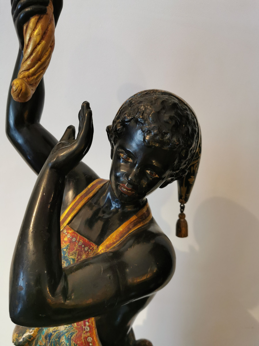 Torchera Representing A Nubian 19th.-photo-2