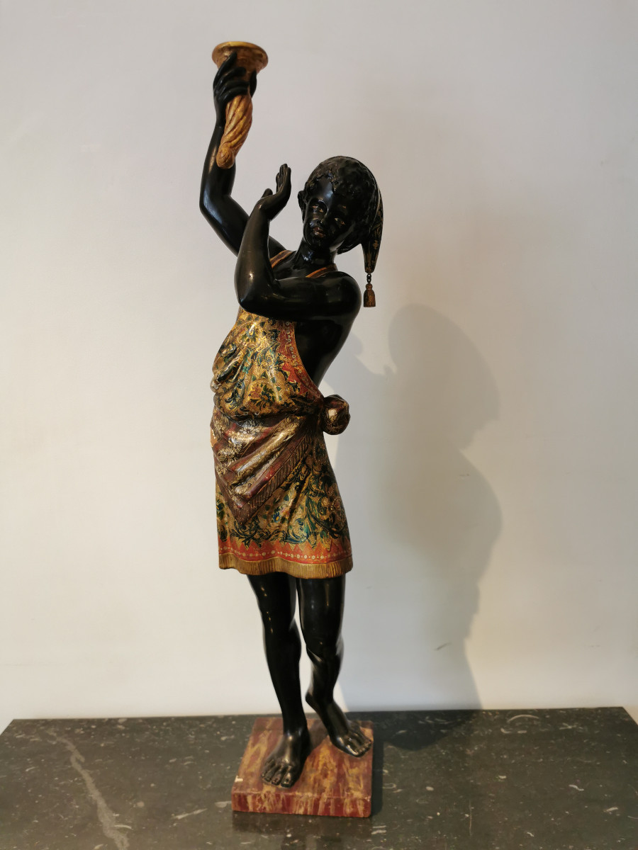 Torchera Representing A Nubian 19th.