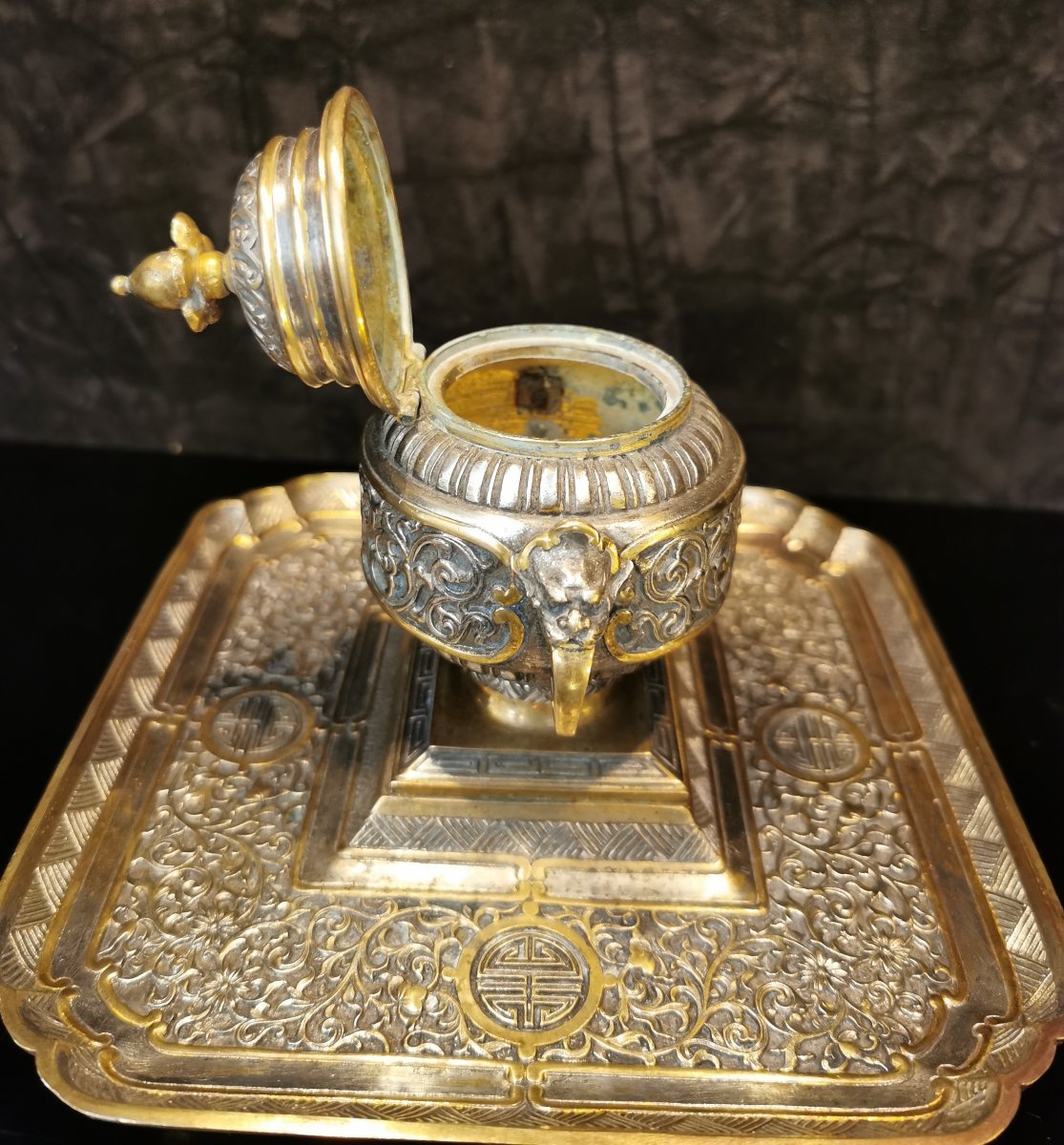 Bronze Inkstand By Armand Point, 19th Century.-photo-2