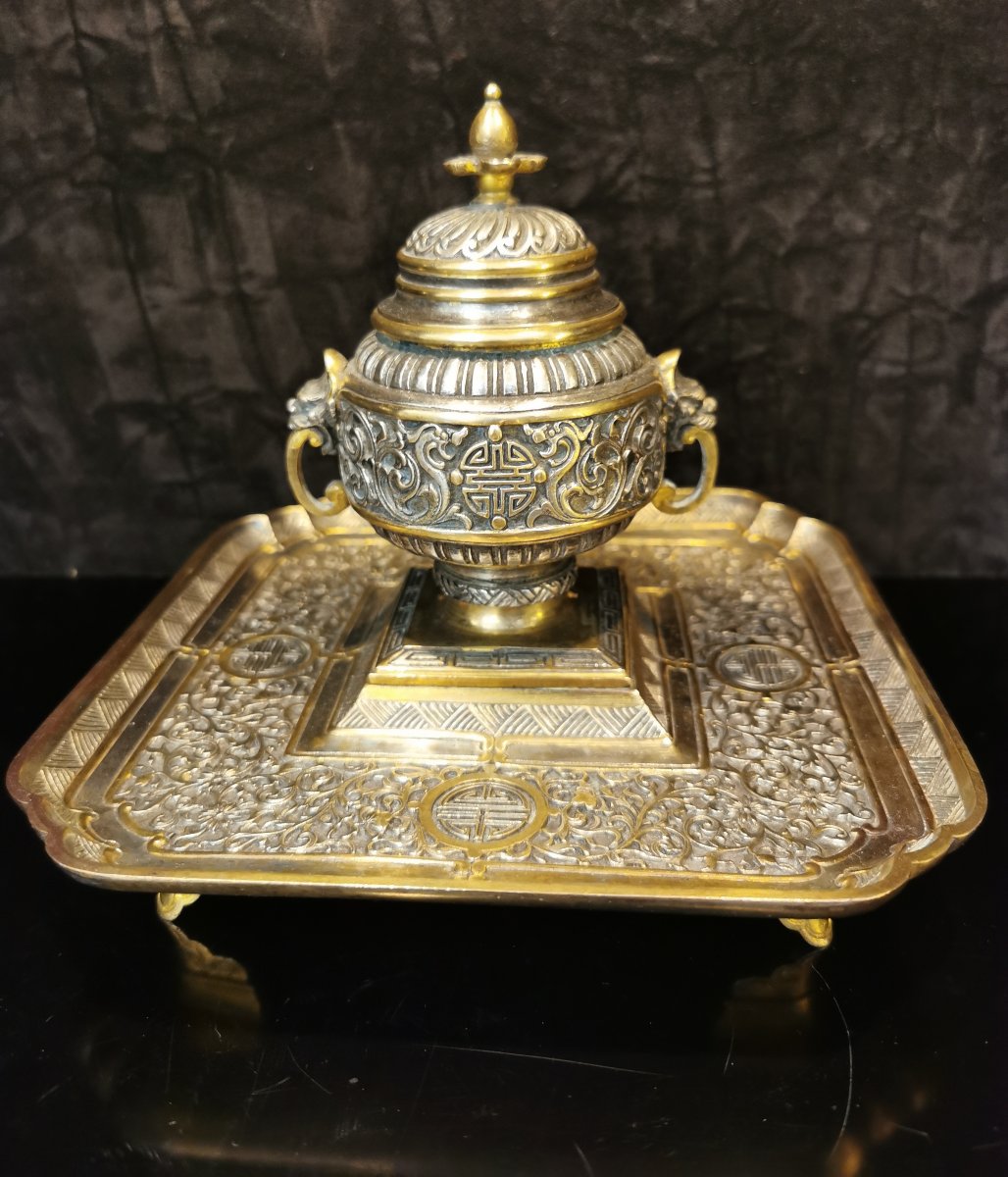 Bronze Inkstand By Armand Point, 19th Century.