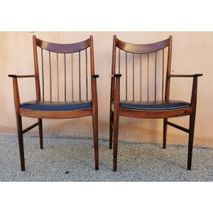 Scandinavian Armchairs In Rosewood