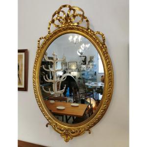 Large Louis XVI Style Oval Mirror