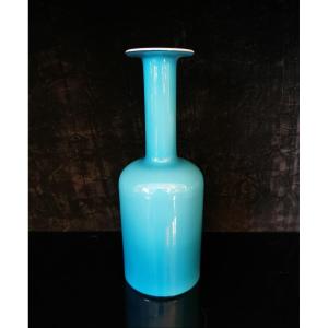 Opaline Glass Bottle By Otto Breuer Year 60.