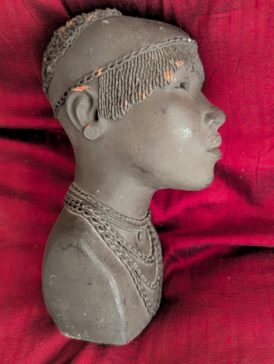 Ben Apollo Kikuyu Bride Jeune Mariée Kényane Buste En Terre Cuite-photo-7