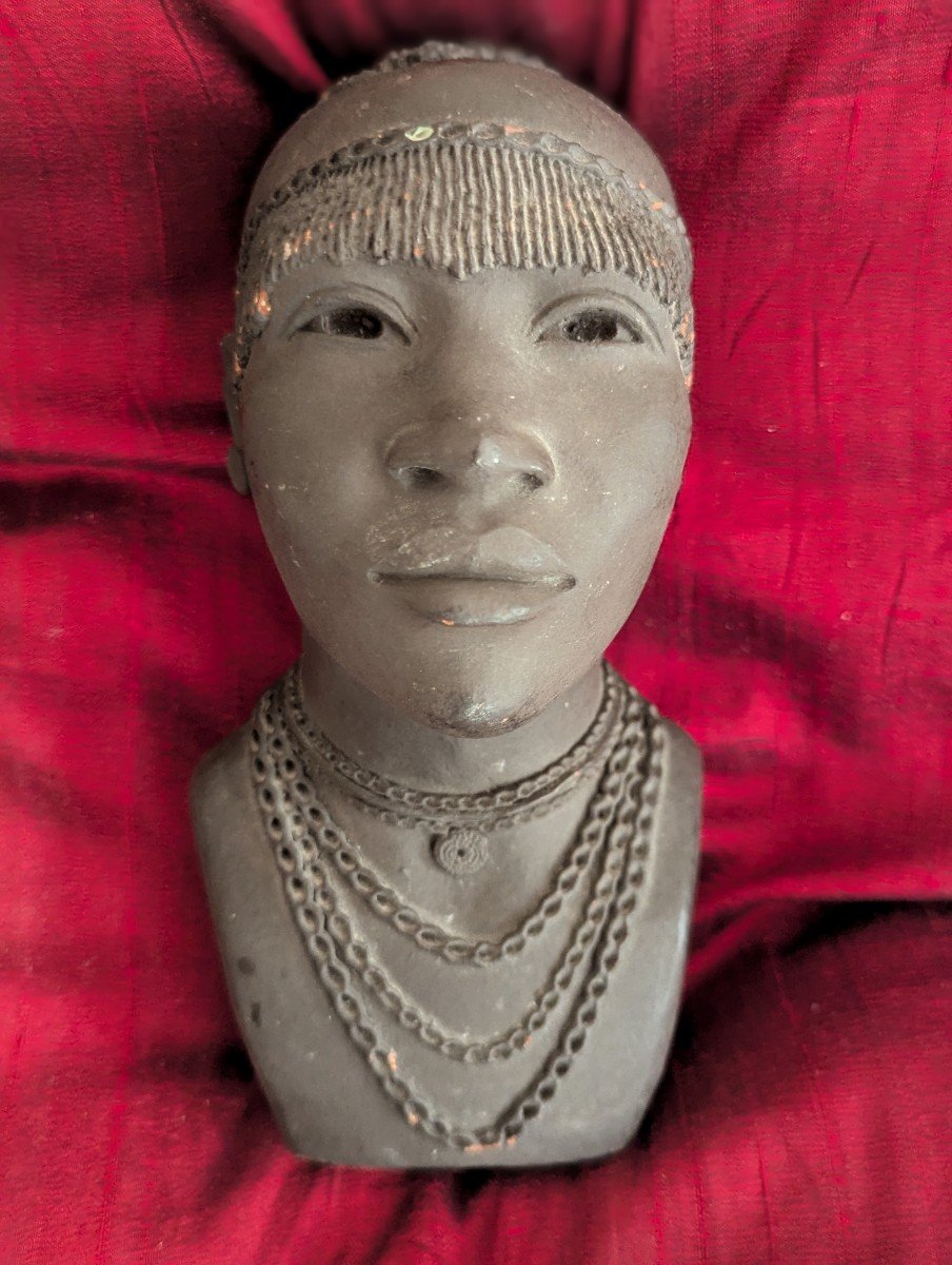 Ben Apollo Kikuyu Bride Jeune Mariée Kényane Buste En Terre Cuite-photo-8