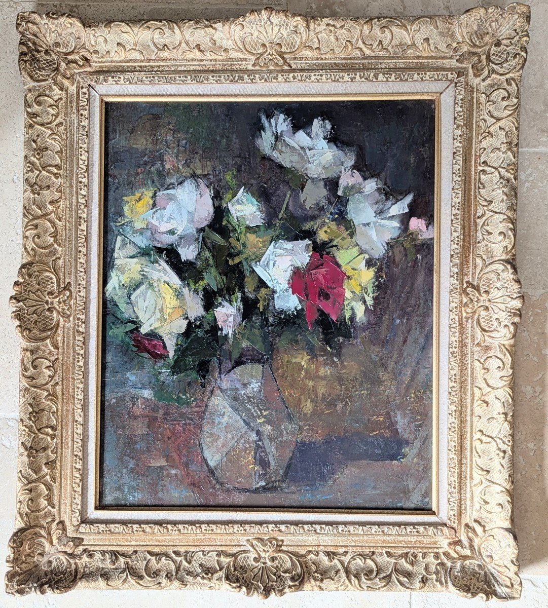 Tableau de Fleurs  attribué à L. C. Dumont Société lyonnaise des Beaux - Arts -photo-7