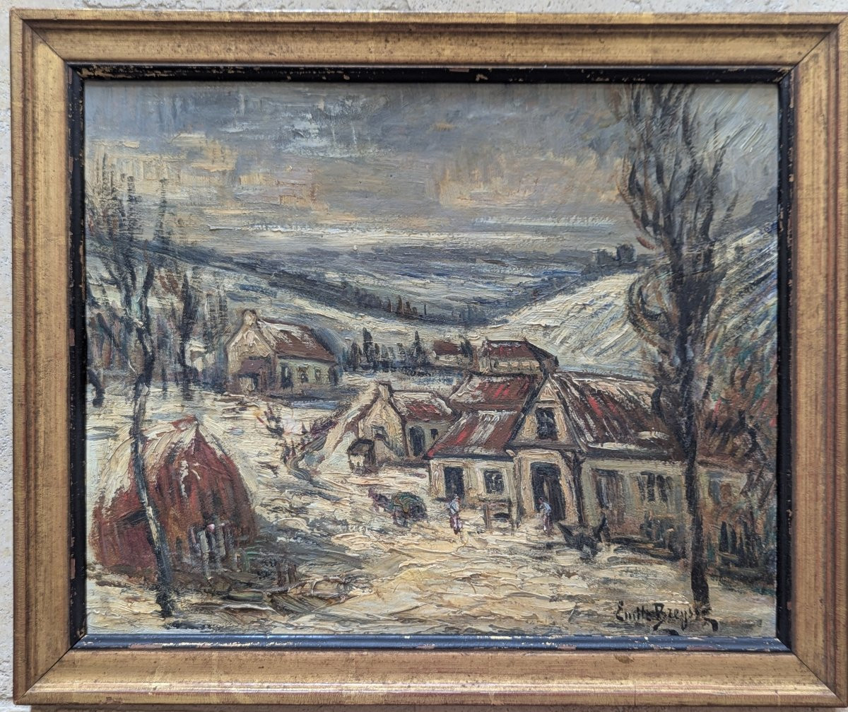 émile Breysse (1880 - 1965) Snowy Village -photo-8