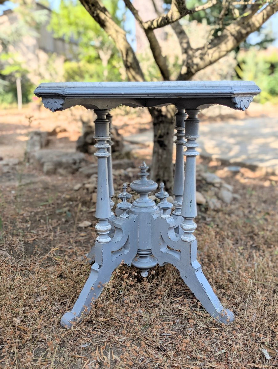 Pedestal Table With Octagonal Marble Top -photo-4