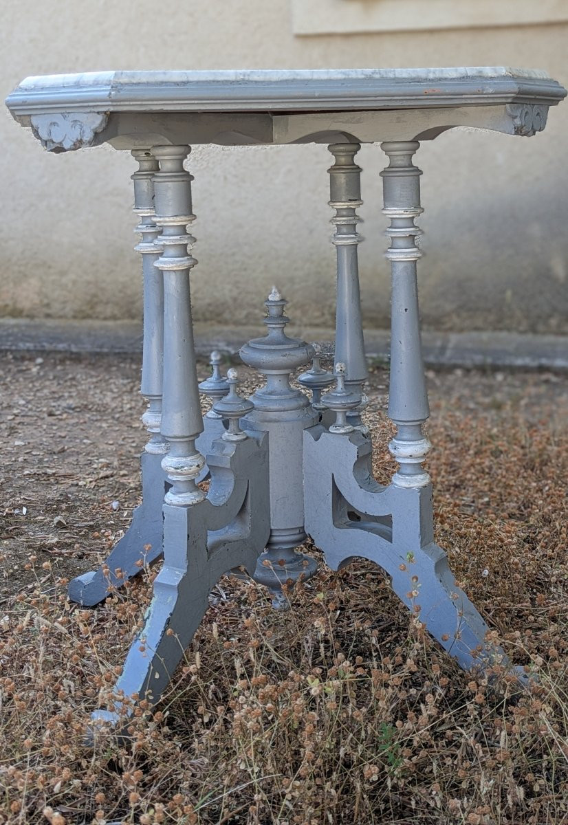 Pedestal Table With Octagonal Marble Top -photo-6