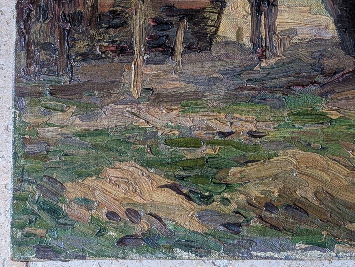Impressionist Painting Of Fishermen At Sunset-photo-8