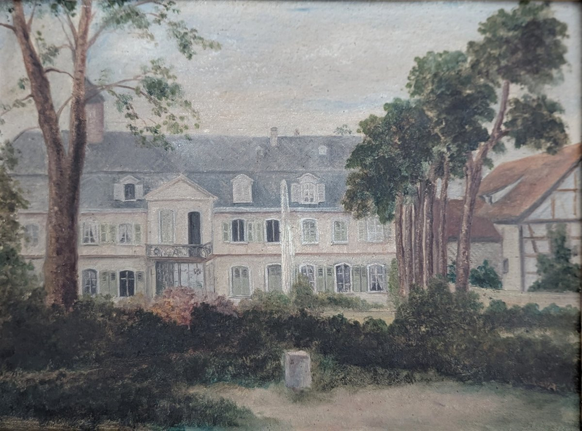 Château Klinglin Oil On Cardboard-photo-2