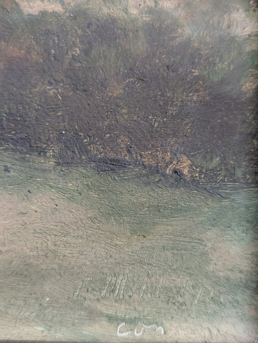 Château Klinglin Oil On Cardboard-photo-3